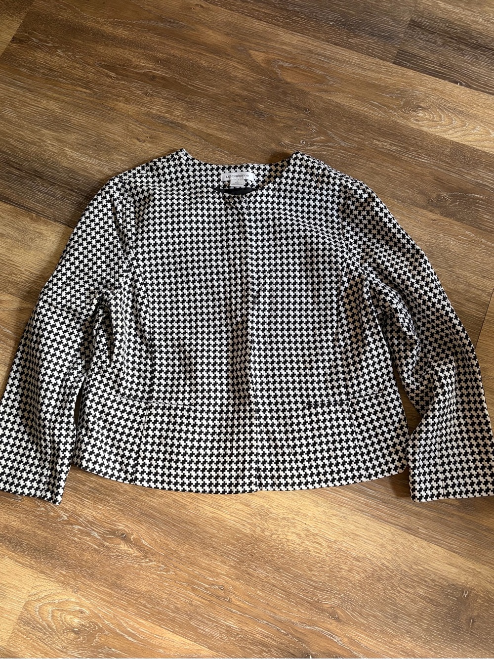 Liz Claiborne Black & White Houndstooth Blazer